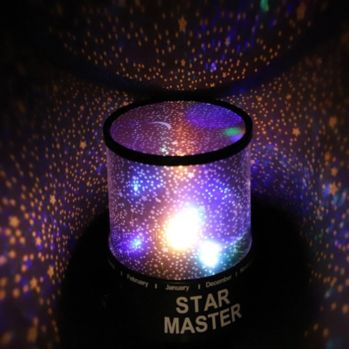 Pratik Star Master Pilli Gökyüzü Projeksiyonlu Led Renkli Yıldızlı Tavan Işık Yansıtma Gece Lambası