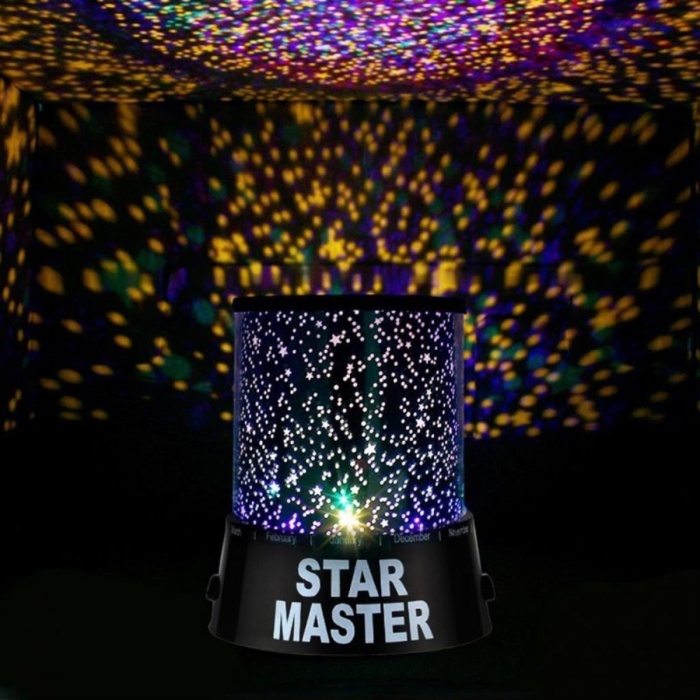 Pratik Star Master Pilli Gökyüzü Projeksiyonlu Led Renkli Yıldızlı Tavan Işık Yansıtma Gece Lambası