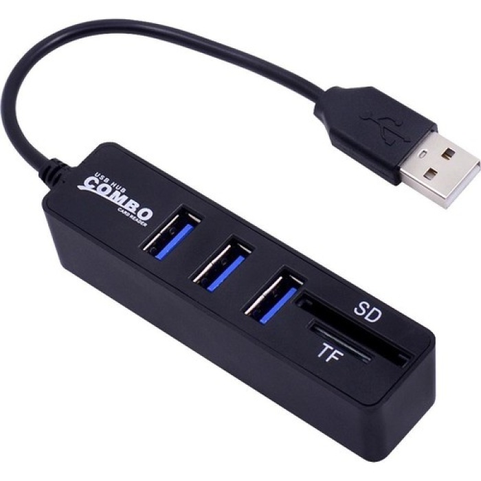 Çok Amaçlı 3 Port Usb Hub Çoklayıcı Sd Tf Kart Okuyucu