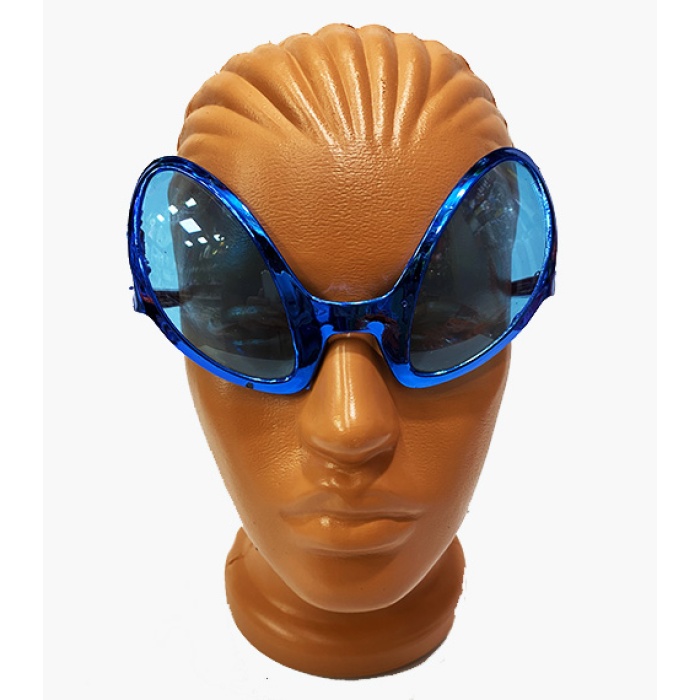 Mavi Renk Alien Parti Gözlüğü - Retro Parti Gözlüğü 8x13 Cm