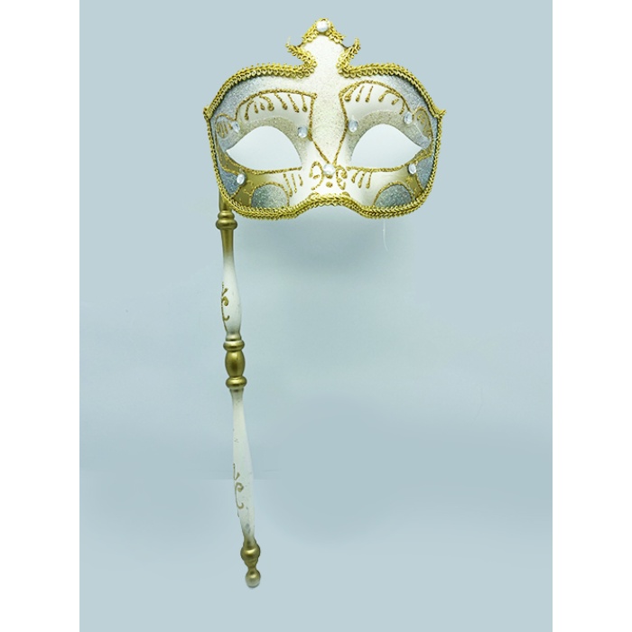 Venedik Masquerade Sopalı Maske Mavi Renk 17x35 Cm