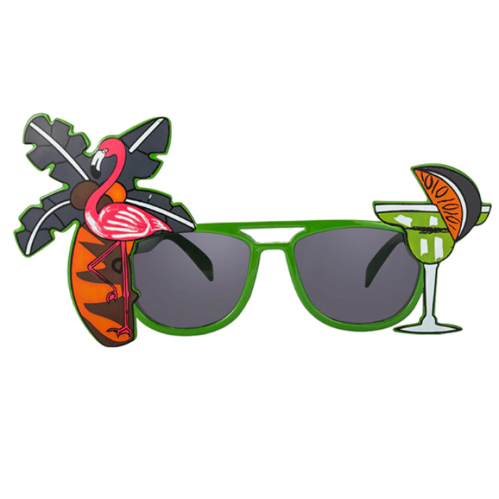 Hawaii Luau Cocktail Temalı Parti Gözlüğü Yeşil Renk 8x15 Cm
