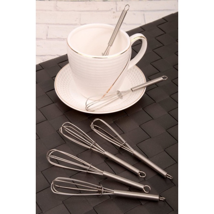 6 lı Çay Kaşığı - Yaylı Çırpıcı Şeklinde Karıştırıcı
