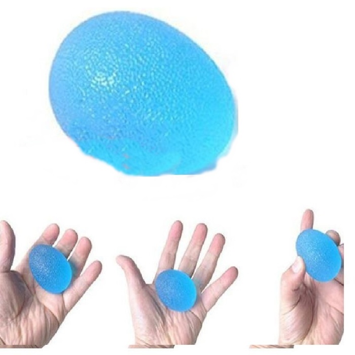 Yumurta Top -  Silikon El Egzersiz Topu Mavi- Sert