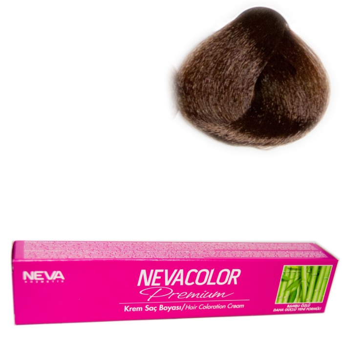 Nevacolor Tüp Boya  7.70 Kumral Kako Kahve x 4 Adet + Sıvı Oksidan 4 Adet
