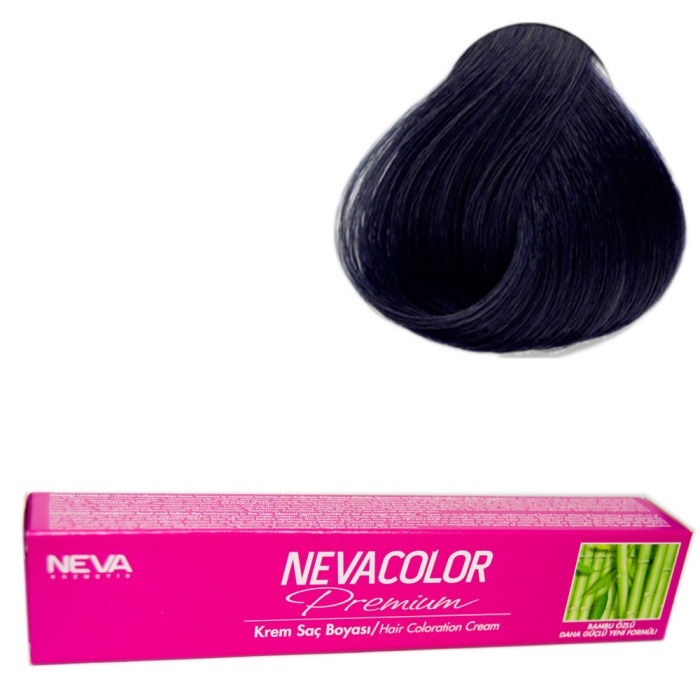 Nevacolor Tüp Boya  1.1 Mavi Siyah x 4 Adet + Sıvı Oksidan 4 Adet