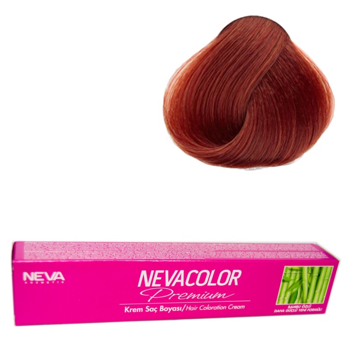 Nevacolor Tüp Boya  6.45 Kızıl Bakır x 4 Adet + Sıvı Oksidan 4 Adet