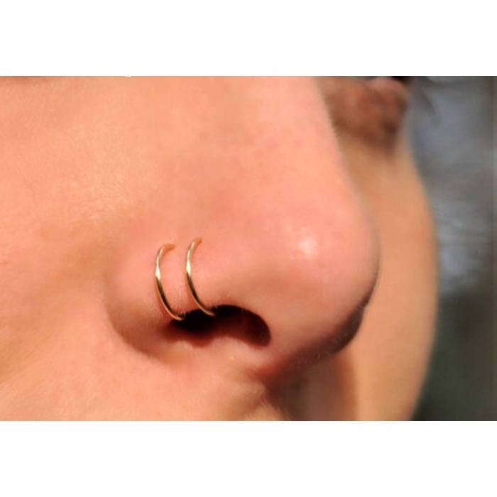 Hologram Sıkıştırmalı Deliksiz Kulak Burun Dudak İçin Fake Piercing 316L Çelik