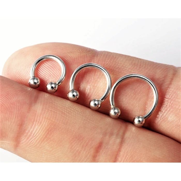 3lü Set 3 Boy Smiley Piercing Tragus -Burun Kaş Kıkırdak Helix Dudak (6mm-8 mm-10mm)
