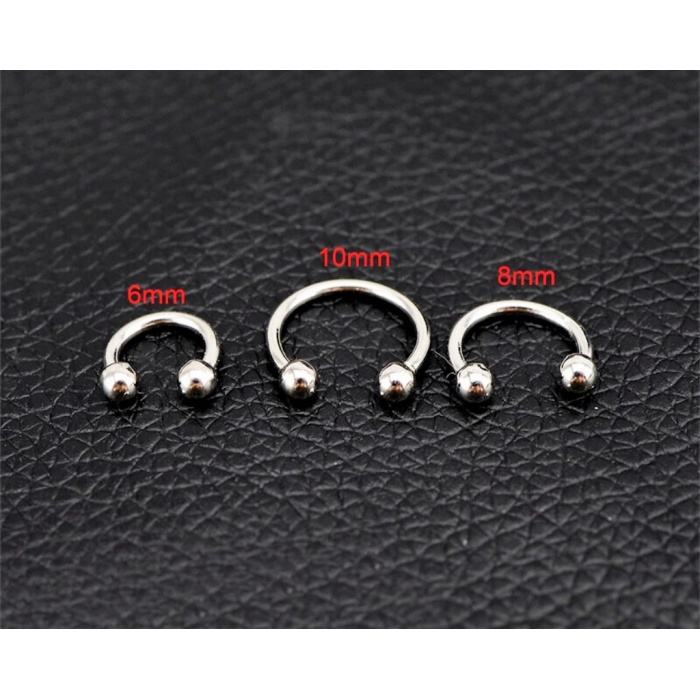 3lü Set 3 Boy Smiley Piercing Tragus -Burun Kaş Kıkırdak Helix Dudak (6mm-8 mm-10mm)
