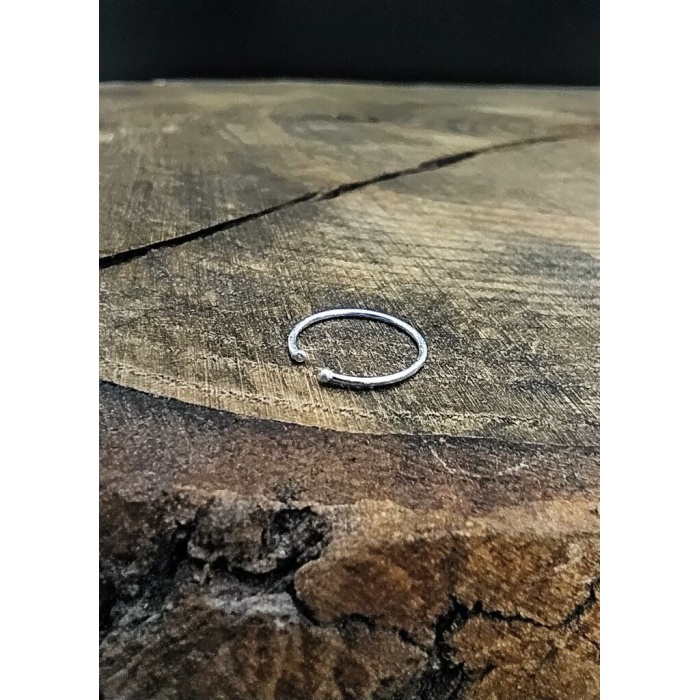 2 li Unisex Top Uçlu Burun Hızma Sıkıştırmalı Halka 925 Ayar Gümüş 