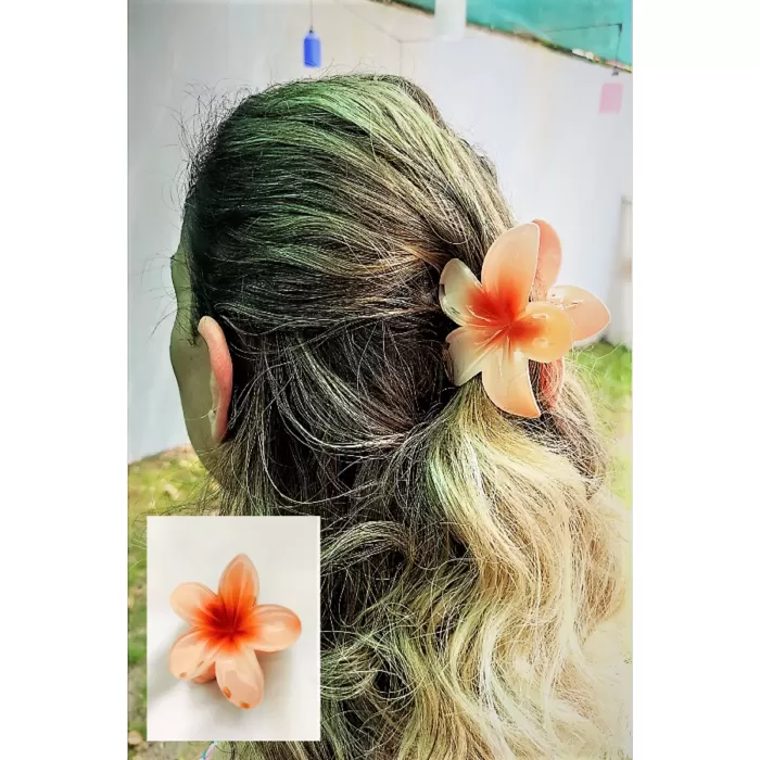 Ten Lotus Çiçek Parlak Akrilik Kadın Vintage Mandal Toka