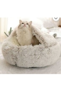 Yeni Stil Pet Kedi Köpek Yuvarlak Yatak Peluş Kedi Sıcak Yatak Tüylü Kedi Köpek Puf