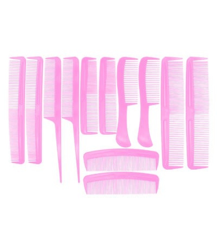 12 li Comb Plastik Tarak Seti ( PEMBE )