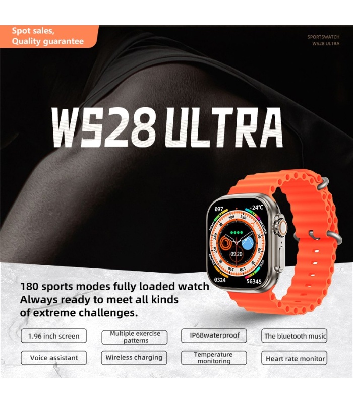 WS28 Ultra 49mm Siri Tansiyon Ateş Nabız Ölçer Akıllı Saat