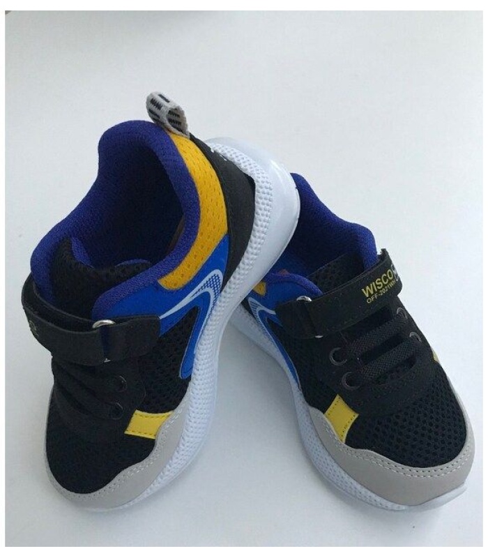 Wisco Ortopedik Siyah-Sarı Işıklı Çocuk Spor Ayakkabı 22 Numara