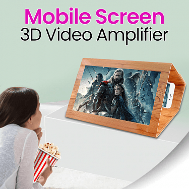 3D Ahşap Masaüstü 12 Cep Telefonu Ekran Büyüteci Sinema Video Keyfi