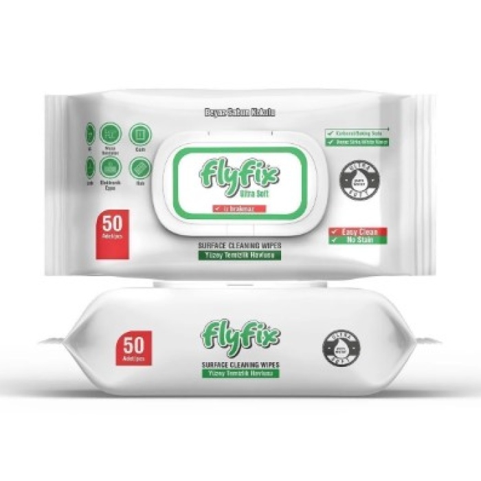 Flyfix Easy Clean Beyaz Sabun Katkılı Yüzey Temizlik Havlusu 5 Paket