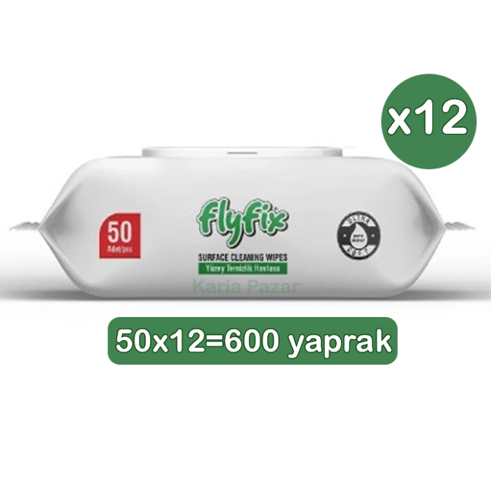 Flyfix Easy Clean Beyaz Sabun Katkılı Yüzey Temizlik Havlusu 12 Paket