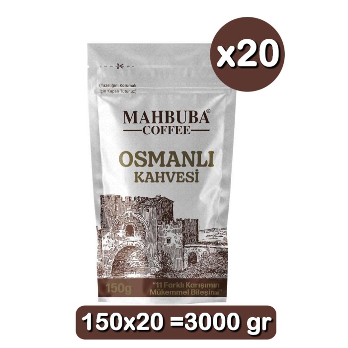 Mahbuba Osmanlı Mirvari Kahvesi 11 Karışımlı 150gr X 20 Paket