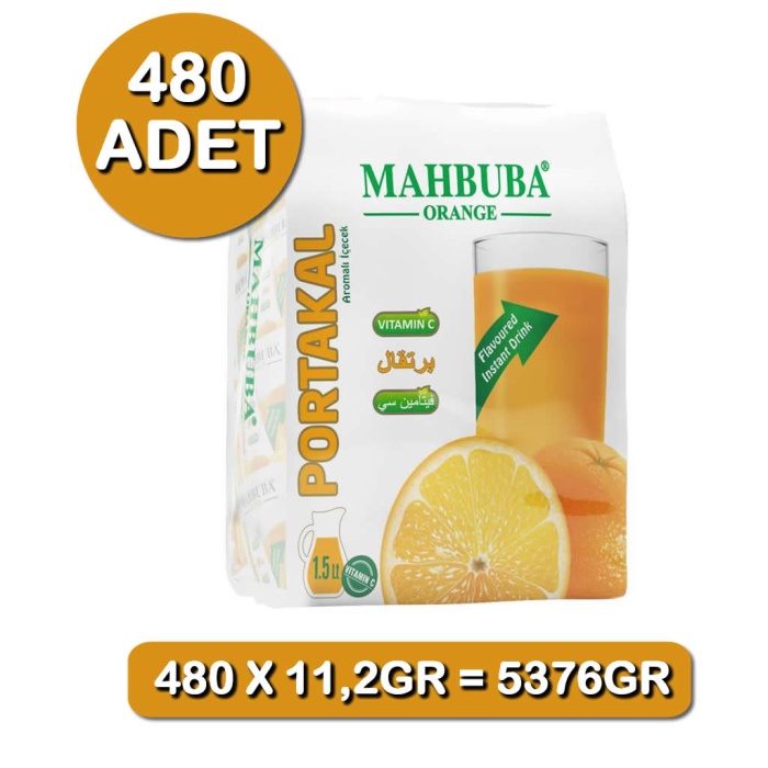 Mahbuba Portakal Aromalı Soğuk Toz İçecek 480x11.2gr