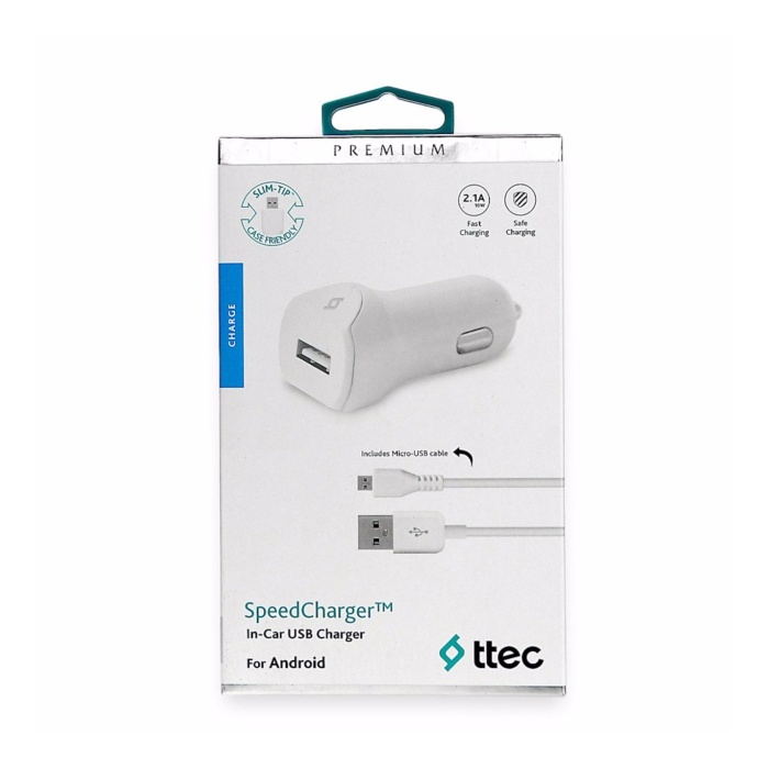 Ttec 2cks01 2.1 Amper Hızlı Şarj Mikro Usb Kablolu Araç Şarj Cihazı Beyaz