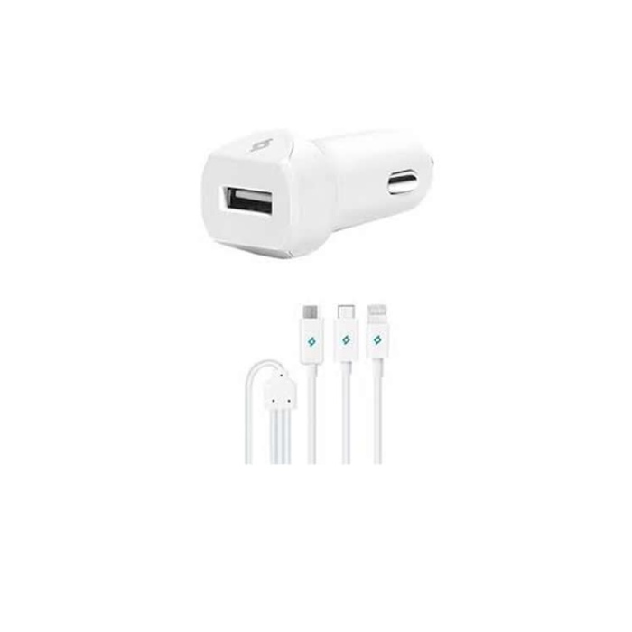 Ttec 2cks01ut Hızlı Şarj Universal Araç Şarj Cihazı 2.1a Trio Kablolu Beyaz