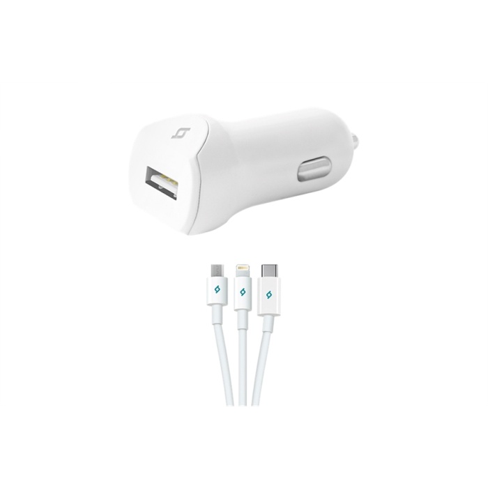 Ttec 2cks01ut Hızlı Şarj Universal Araç Şarj Cihazı 2.1a Trio Kablolu Beyaz