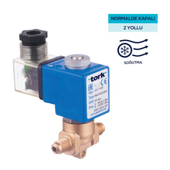 Tork 3/8 RAKORLU 6.5 MM ORIFISLI PİLOTLU TIP SOLENOID VANA 12V