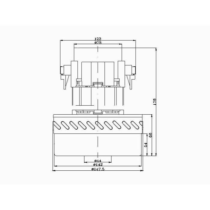 Süpürge Motoru CG-60 / 1400 W (Unico Motor) (Alüminyum Sargılı)