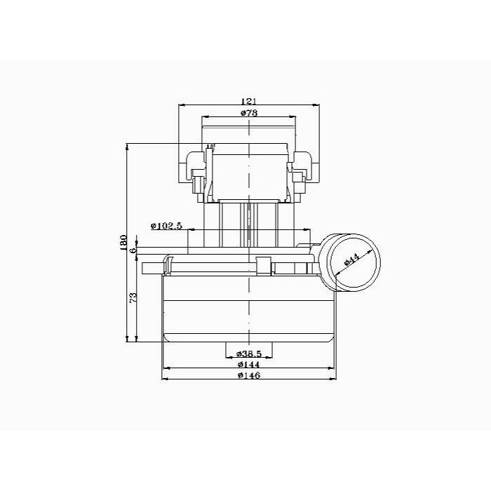 Süpürge motoru Snow-Mac SM-70 B / 1200 W (Bakır Sargılı)