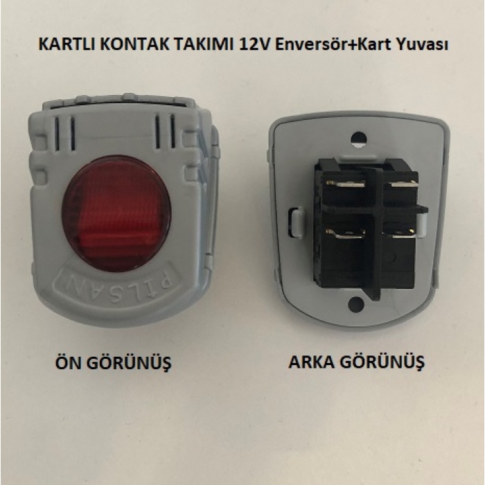 Pilsan Akülü Araba KARTLI KONTAK TAKIMI 12V ENVERSÖR+KART YUVASI