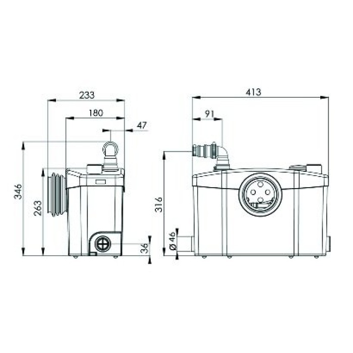 Sanipro XR - WC+3 Ünite Fos. Tah. Cihazı - 16 Lt