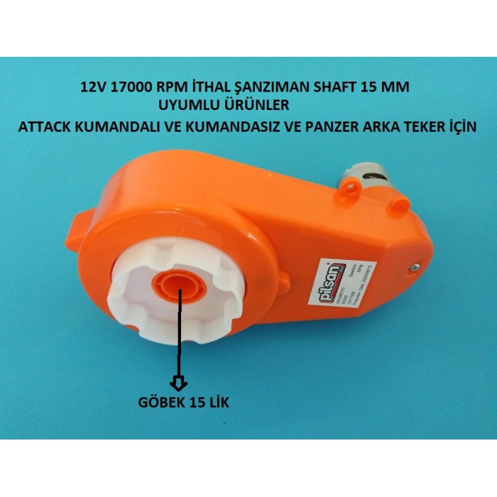 Pilsan Akülü Araba 12V 17000 RPM İTHAL ŞANZIMAN SHAFT 15 MM - Orjinal Ürün