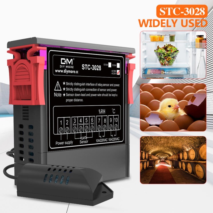 Dijital Termostat - Higrostat STC 3028 - 220 VOLT