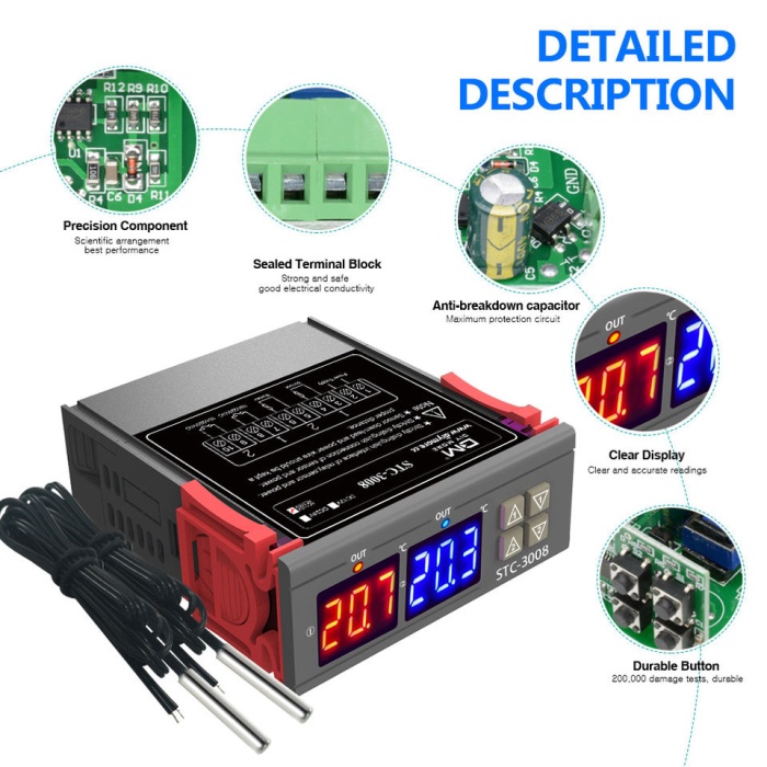 Dijital Termostat STC 3008 - 220 VOLT