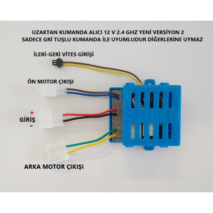 Pilsan Akülü Araba UZAKTAN KUMANDA ALICI 12V 2,4 GHZ YENİ - Orjinal Ürün