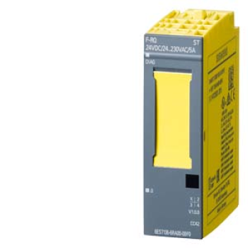 6ES7136-6RA00-0BF0 SIMATIC DP, Electronics module f. ET200SP, F-RQ 1x 24 V DC/24..230VAC/5A ST, 20 mm overall width, 1 relay output (2 NO) Summati