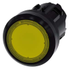 3SU1031-0AB30-0AA0 Illuminated pushbutton, 22 mm, round, plastic with metal front ring, yellow, pushbutton, flat momentary contact type