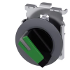 3SU1062-2DC40-0AA0 Selector switch, illuminable, 30 mm, round, metal, matte, green, short, front ring for flush inst, 2 switch positions O-1 YAYLI