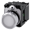 3SU1152-0AB60-1BA0 Sirius ACT Metal Komple Işıklı Yay Dönüşlü Butonlar Beyaz 24 AC/DC 1NO