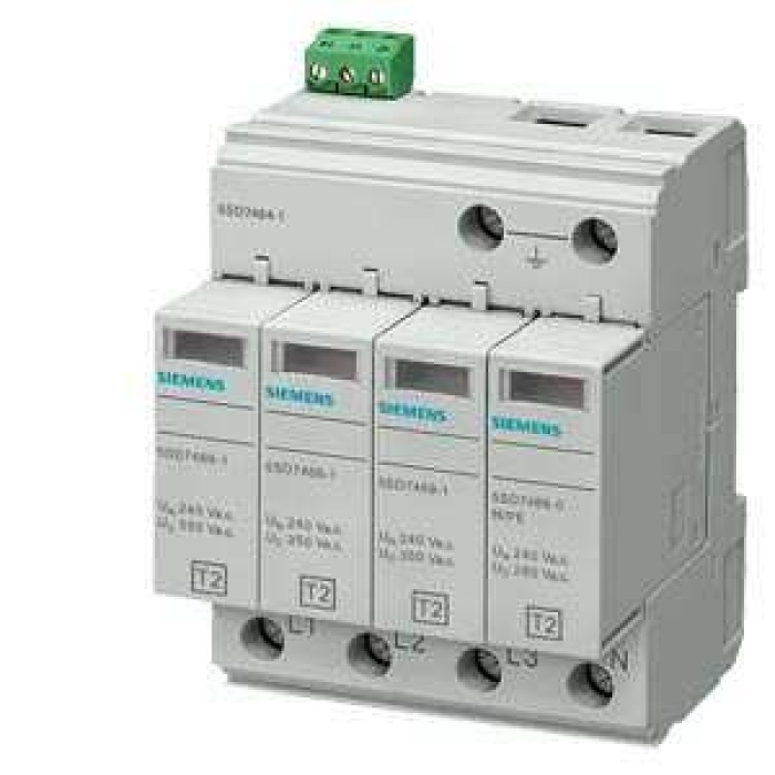 5SD7464-1 C SINIFI 4 KUTUPLU ENVERSÖR KONTAKLI TT VE TN-S SİSTEMLERİ İÇİN 3+1 DEVRELİ AŞIRI GERİLİM SINIRLAYICISI PARAFUDR