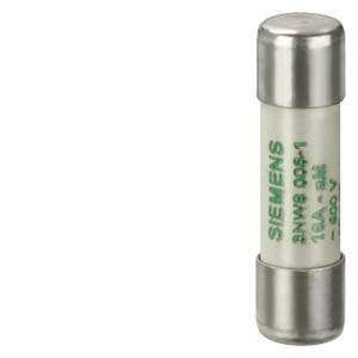 3NW8001-1 CYLINDRICAL FUSE A.M.WITHOUT INDICATOR SIZE 10X38MM, 500V 6A
