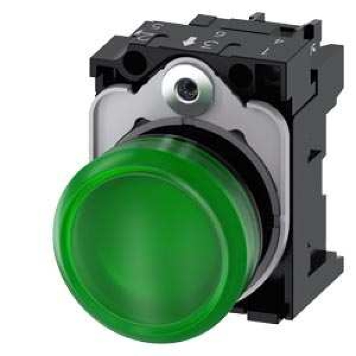 3SU1102-6AA40-1AA0 Sirius ACT plastik Komple Sinyal Lambalar Yeşil 24 AC/DC