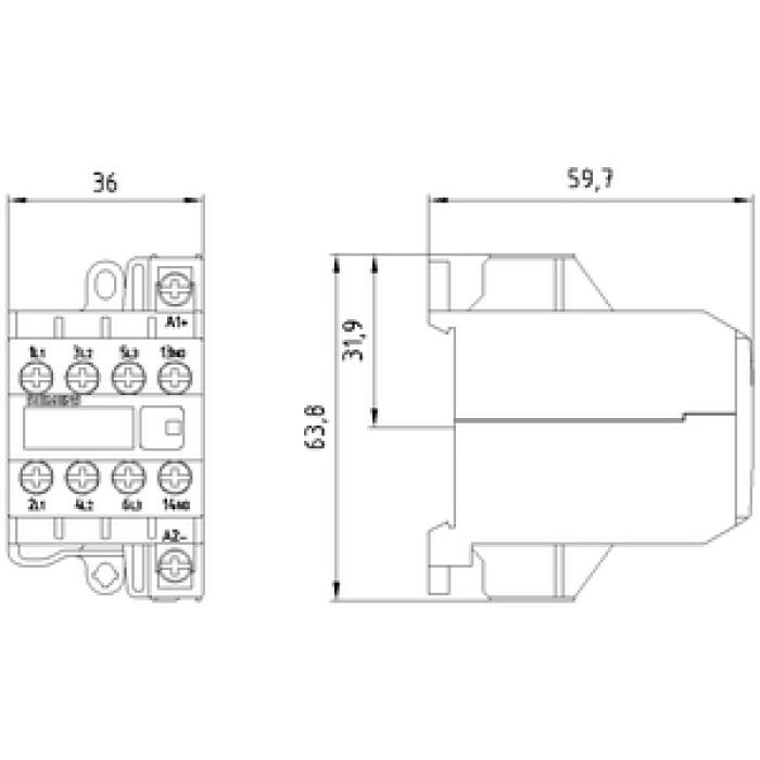 3TG1010-0AL2 MİNİ KONTAKTÖR, VİDA MONTAJLI, 230/220V AC, 4kW, 8.4A 4NO