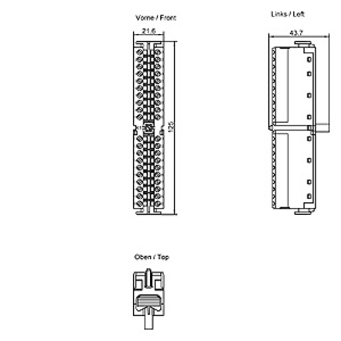 6ES7392-1AM00-0AA0 SIMATIC S7-300, Front connector with screw contacts, 40-pole