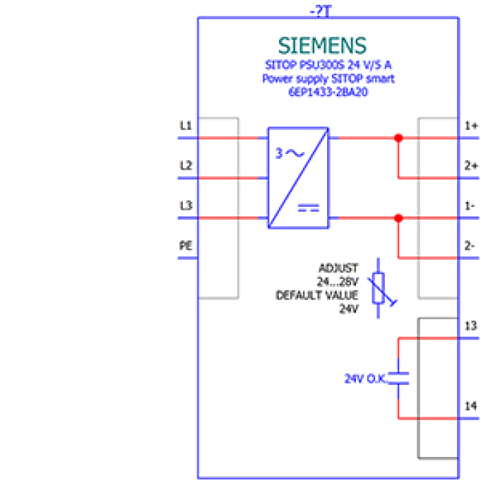6EP1433-2BA20 SITOP PSU300S 24 V/5 A Stabilized power supply input: 3 AC 400-500 V output: 24 V DC/5 A