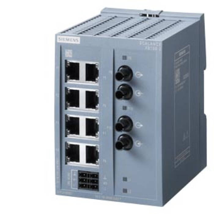 6GK5108-2BB00-2AB2 SCALANCE XB108-2 unmanaged IE switch, 8x 10/100 Mbit/s Ports, 2x 100 Mbit/s multimode BFOC, for setting up small star and line