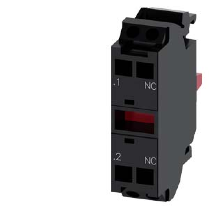 3SU1400-1AA10-3CA0 1 kontak elemanlı kontak modülü, 1 NC, yay tipi terminal, ön plakaya montaj için, Minimum sipariş miktarı 5 veya bunun katları