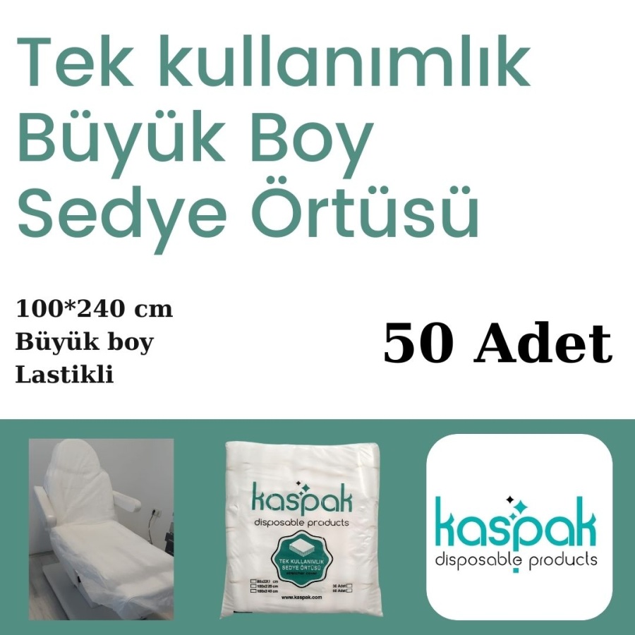 Kaspak Tek Kullanımlık Masaj koltuğu Örtüsü 100x240 cm 50 adet